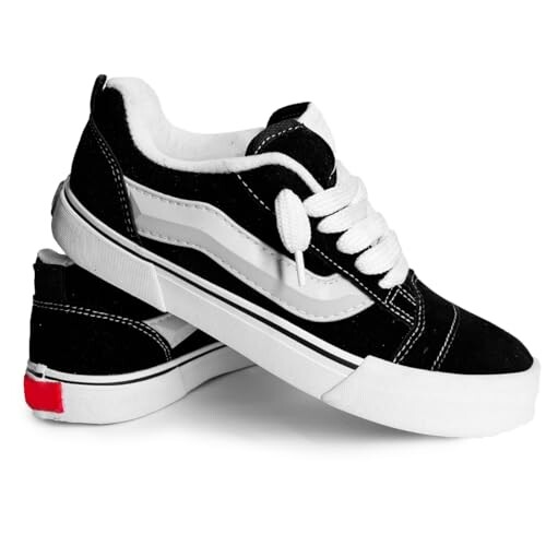 Tenis Casual Feminino Masculino Academia Skatista Knu Orks Confortavel (Preto Branco BR Adulto Numérico 41)