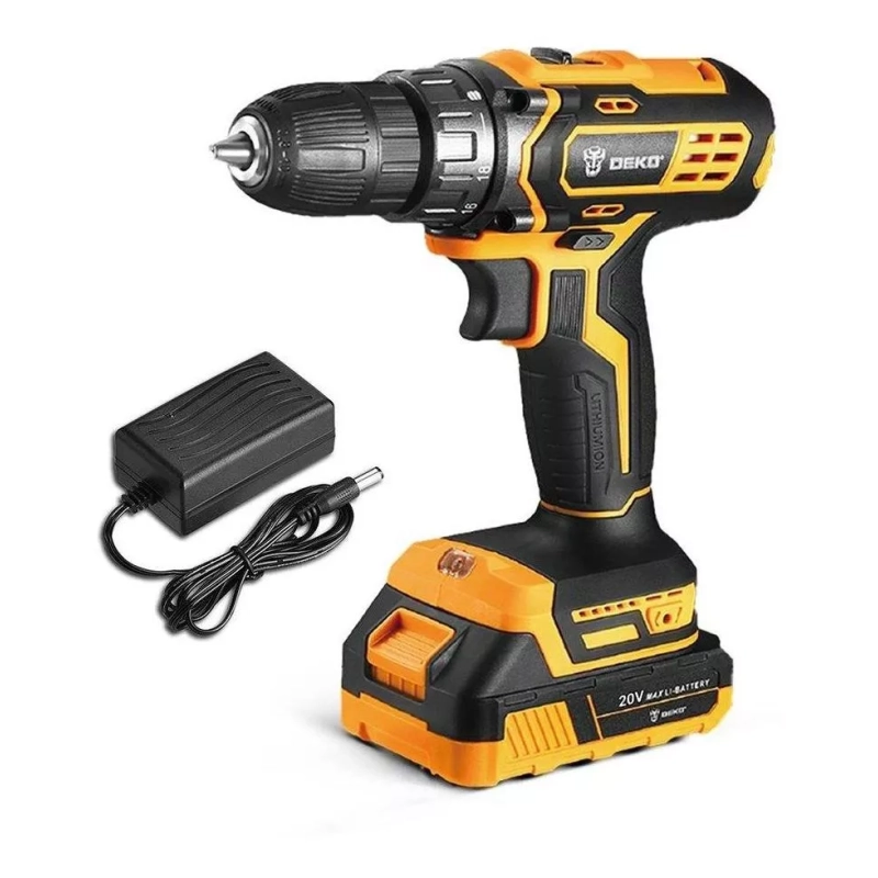 Parafusadeira Furadeira 3/8" 20V com Bateria Lítio-íon e Carregador DKCD20XL01-H5 DEKO