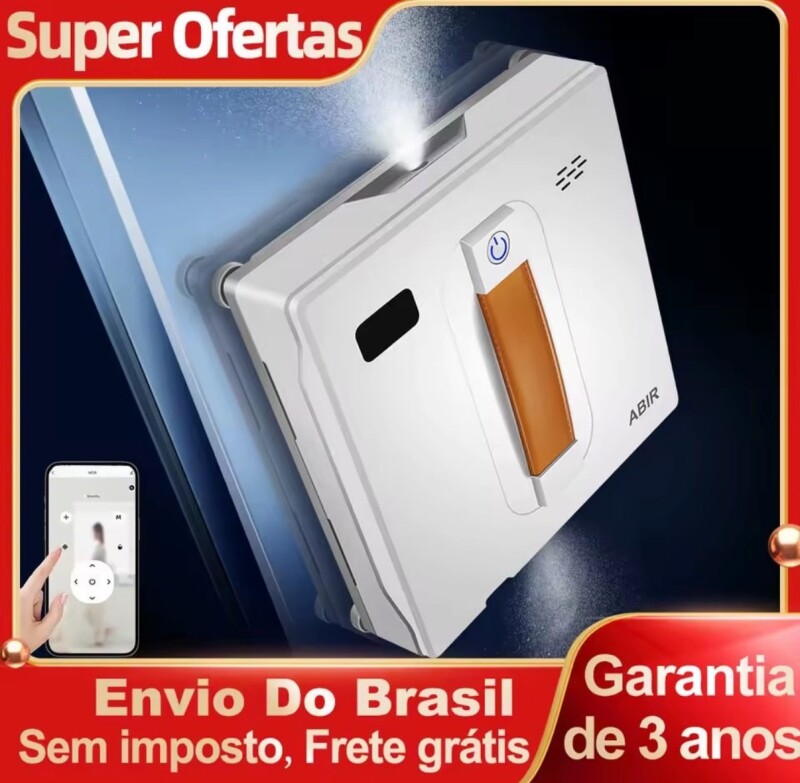 Robô Lavador de Janelas ABIR WD8 Pulverização de Água Dupla Memória Inteligente
