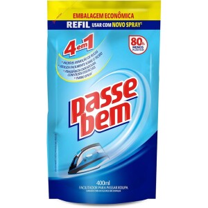 Facilitador de Passar Roupas Passe Bem 4 em 1 Refil 400ml
