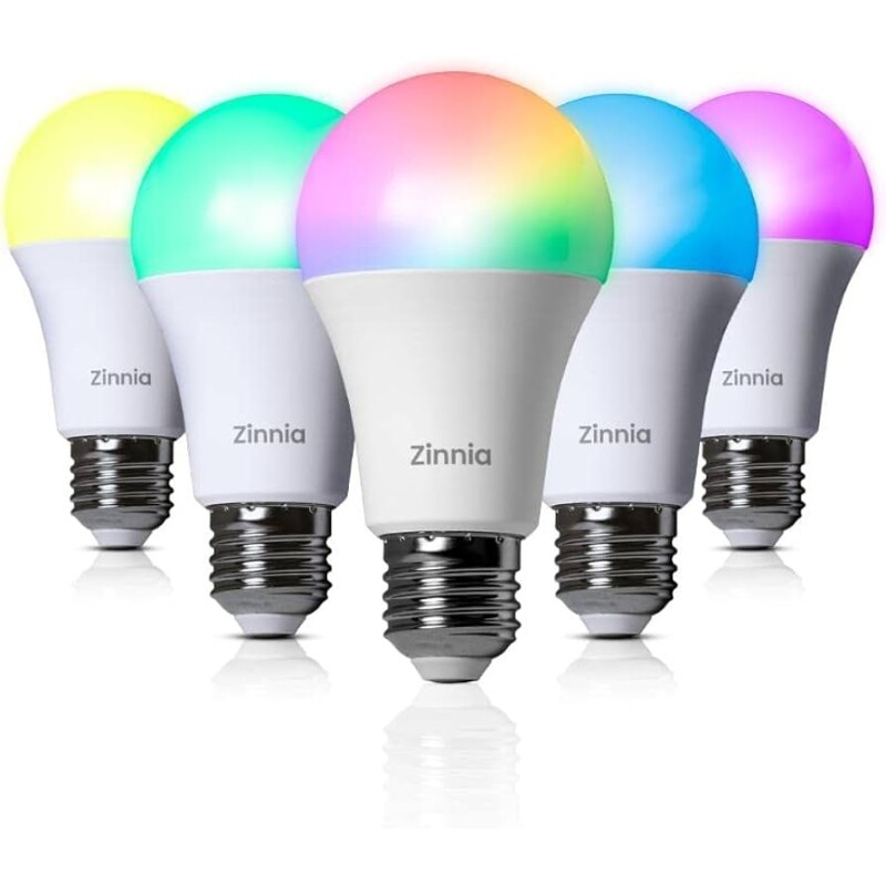 Kit 5 Unidades Lâmpada Inteligente Zinnia Crux CR100 10W Wi-Fi RGB