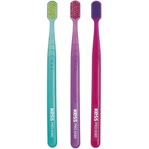KESS Pack com 3 Escovas Dentais Pro Extra Macias