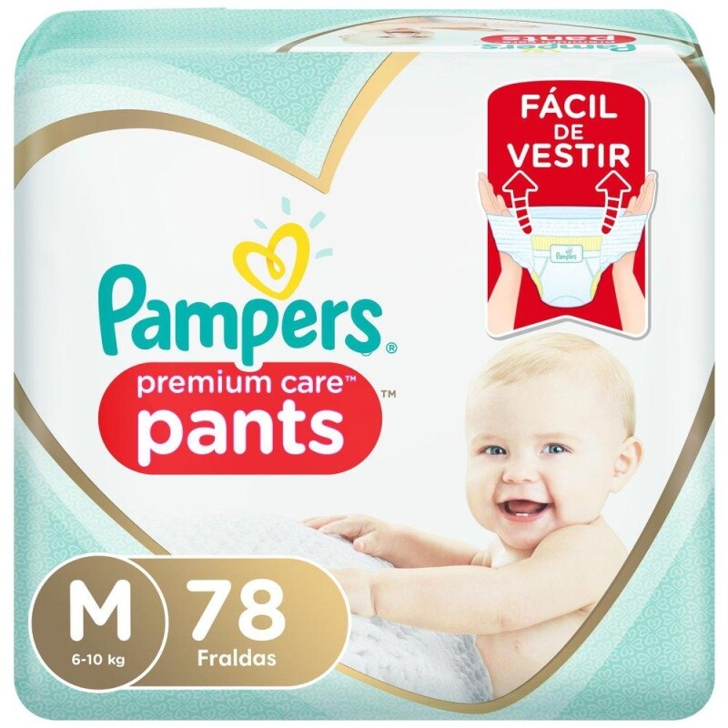 Fralda Pampers Premium Care Pants Top Tamanho M com 78 unidades
