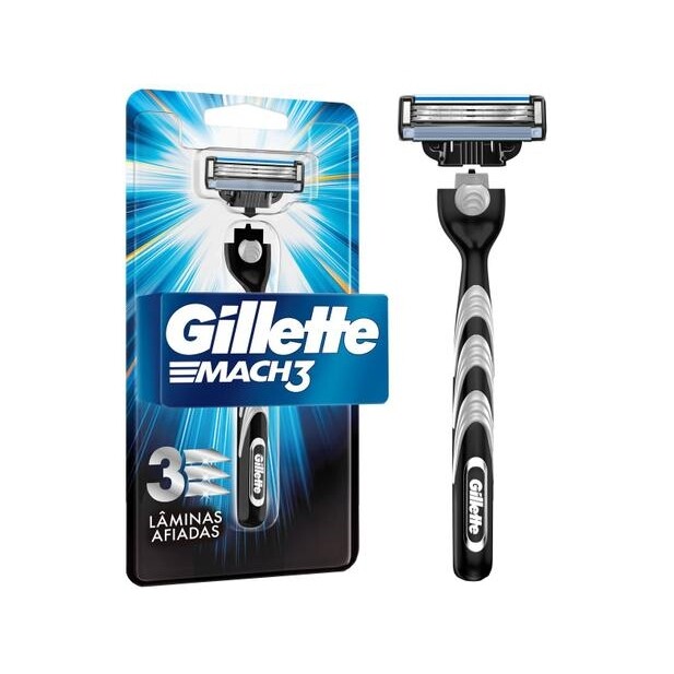 Aparelho de Barbear Carbono com Carvão Ativado Recarregável Gillette Mach3