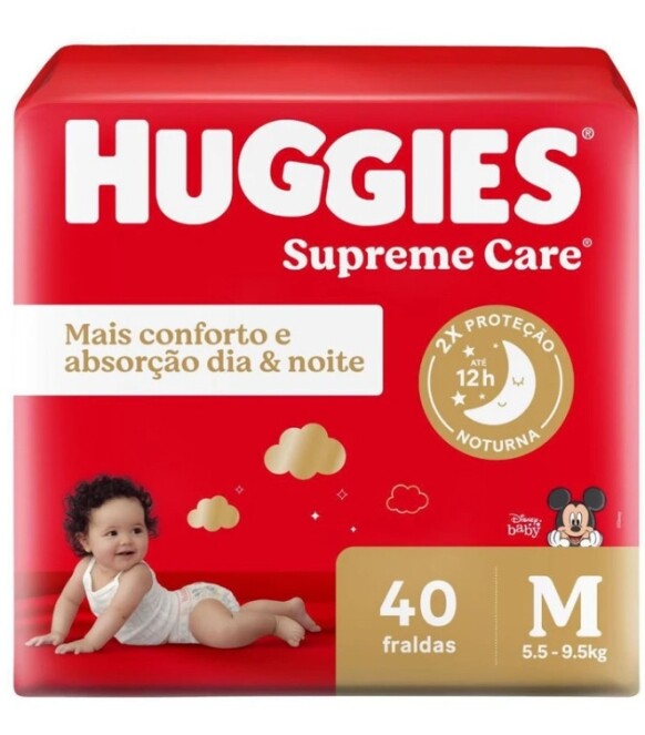Fralda Huggies Supreme Care M 40 Unidades
