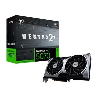 Placa de Vídeo MSI GeForce RTX 5070 12G VENTUS 2X OC,12 GB GDDR7 28Gbps NVIDIA GeForce RTX 5070- G5070-12V2C