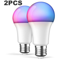 Kit com duas Smart Lâmpada Inteligente WiFi Tuya 9w Led RGB e27