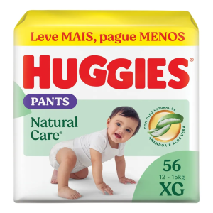 Huggies Fralda Pants Roupinha Premium Natural Care XG - 56 Unidades