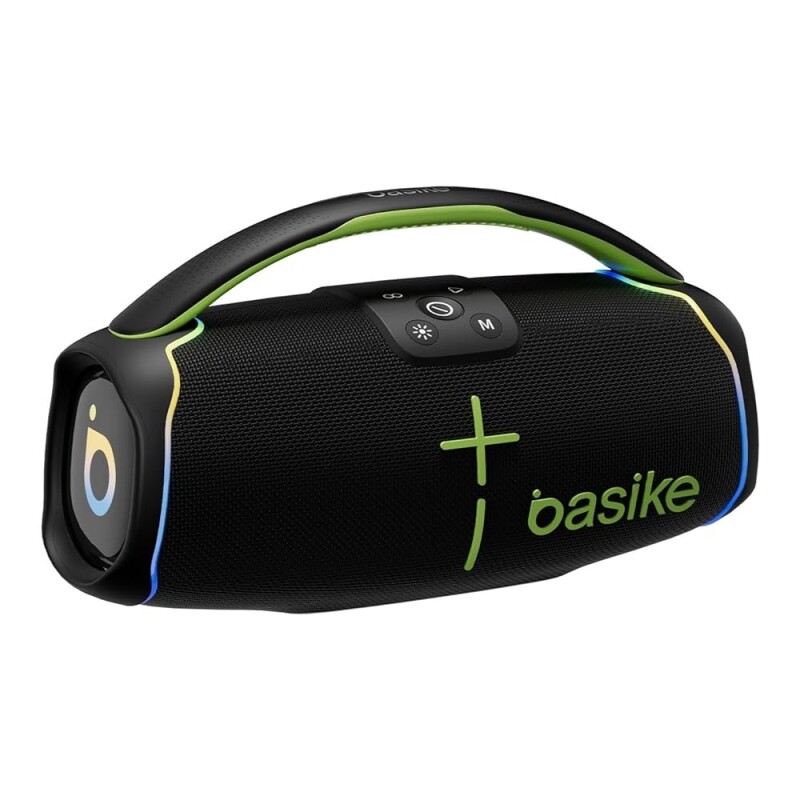 Caixa de Som Bluetooth Basike H61 60W Potência IPX6 Alto-Falante Hi-Fi Luz RGB Surround Portátil Resistente à Água (