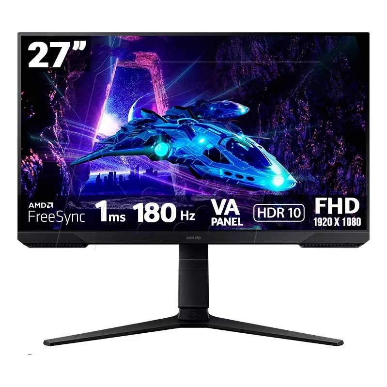 Monitor Samsung Odyssey G3 27" 180Hz 1ms Ajuste de Altura Freesync - LS27DG300ELXZD
