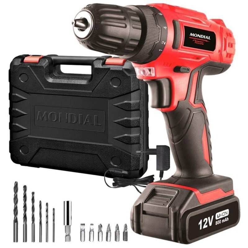 Furadeira Parafusadeira sem Fio 12V 3/8" Mondial FPF-06M