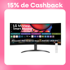 Monitor LG Ultrawide 34" QuadHD 2K MyView Smart Tela curva  21:9 WebOS Air Play ThinQ - 34SR60QC-B