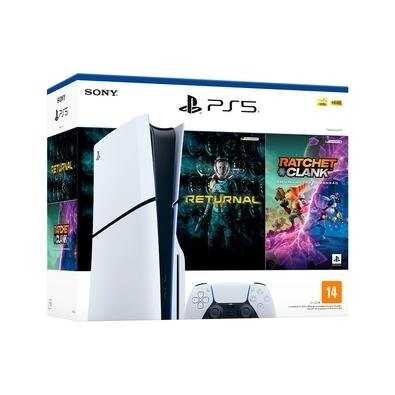 Console PlayStation 5 Slim Sony Com Leitor De Disco SSD 1TB Com Controle Sem Fio DualSense Branco + 2 Jogos - 1000038899