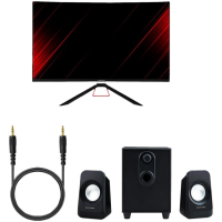 Monitor Gamer Multilaser Shin Kai 24" 165Hz Warrior MN103 + Caixa de Som Multilaser 2.1 Canais 20W RMS SP377 + 1 Cabo P2 de 1,2mt - WI411