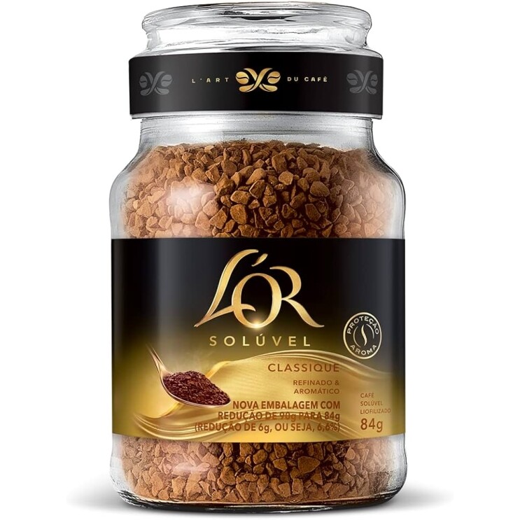 L'OR Café Classique Solúvel Pote De Vidro 84G
