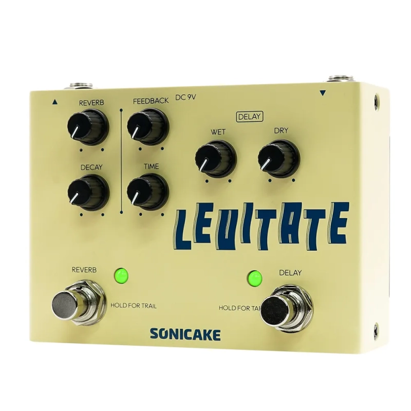 SONICAKE-Efeitos de guitarra Pedal Levitate Delay e Reverb 2 em 1 QDS-02