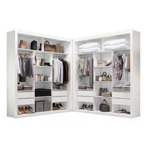 Guarda roupa Amoudi Móveis Closet Casal Premium 8 Gavetas Cor Branco Sem Portas