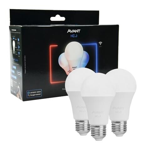 Kit 3 Lampada Pera Led Smart 10W Luz Quente/Fria Wi-Fi Alexa Echo Google Home - NEO AVANT