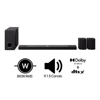 LG Home Theater Soundbar S95TR com alto-falantes traseiros e som surround com configuração de canais 9.1.5 | LG BR