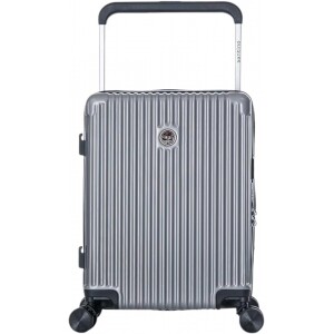 Mala de Bordo Cronos Santino 10kg Rígída ABS padrão ANAC 4 rodas 360º entrada USB porta copo e capa- ABEV701P Cinza