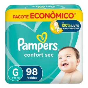 Fralda Pampers Confort Sec G 98 Unidades