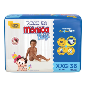 Fralda Descartável Turma da Mônica Baby XXG - 36 Unidades