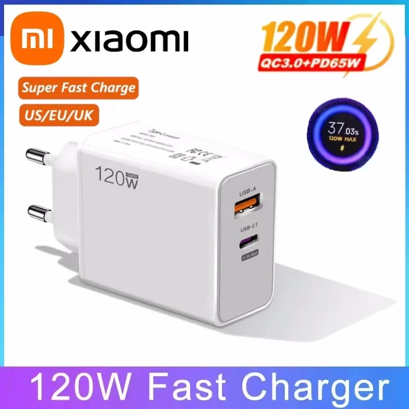 Xiaomi 120w carregador original turbo rápido ue eua reino unido adaptador de hipercarga de parede usb 6a tipo c cabo pa