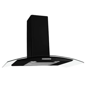 Coifa de Parede 80cm Vidro Curvo Duto Slim Fogatti Black - Coifa de Parede
