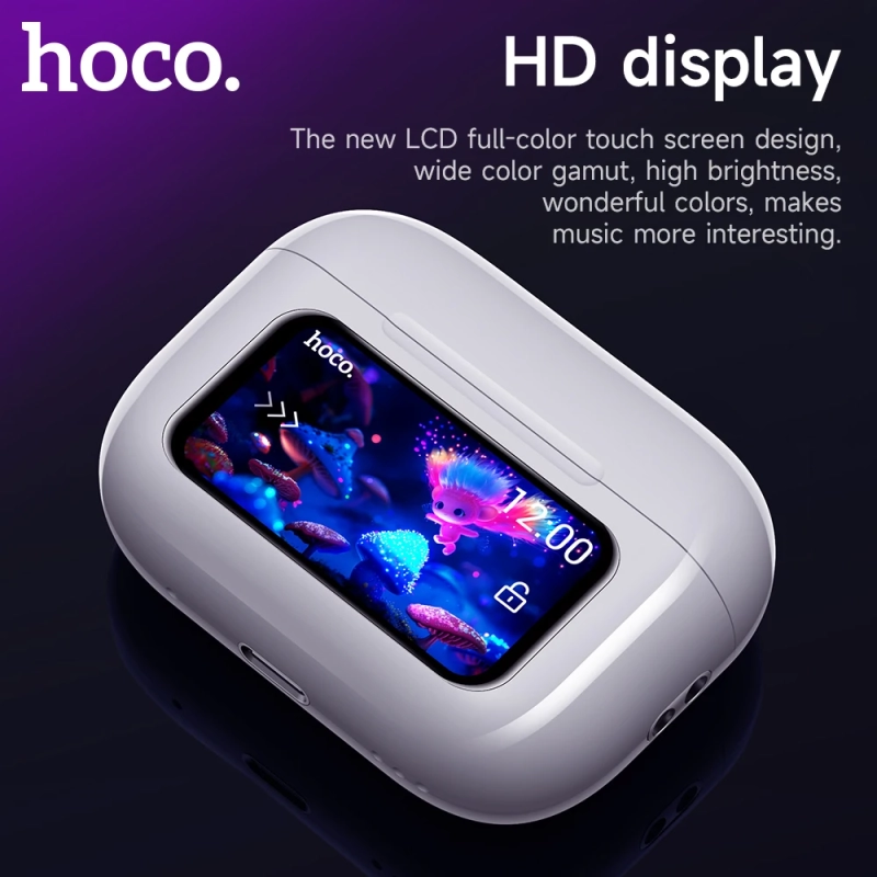 Hoco ew72 wirelss bluetooth 5.4 anc redução de ruído fone de ouvido com led toque co