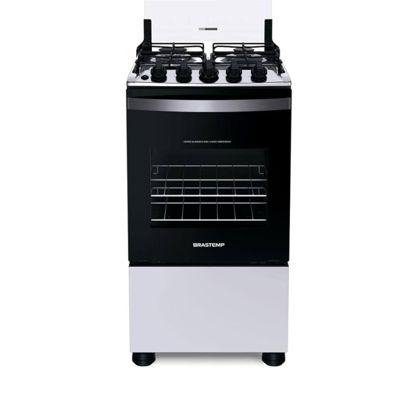Fogão Brastemp 4 Bocas Branco com Duas Prateleiras com Alturas Ajustáveis - BFO4NBB Bivolt