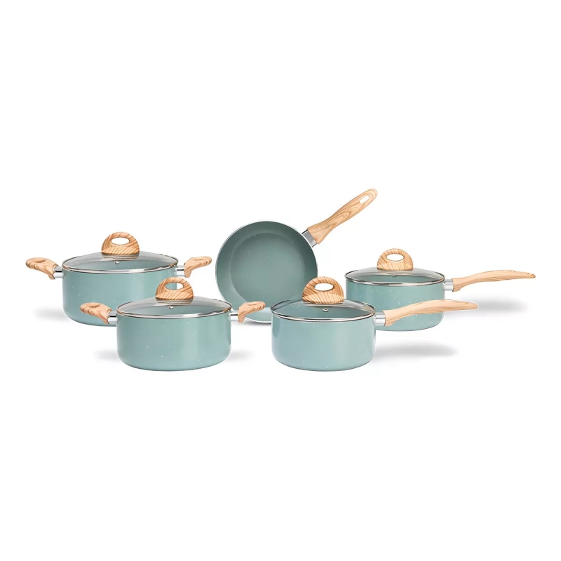 Jogo De Panelas Ceramic Life 5peças Com Indução Verde Brinox Botanika