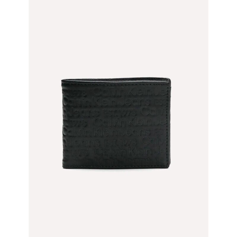 Carteira Calvin Klein Jeans Masculino Couro CKJ Est 1978 Full Preta - Preto