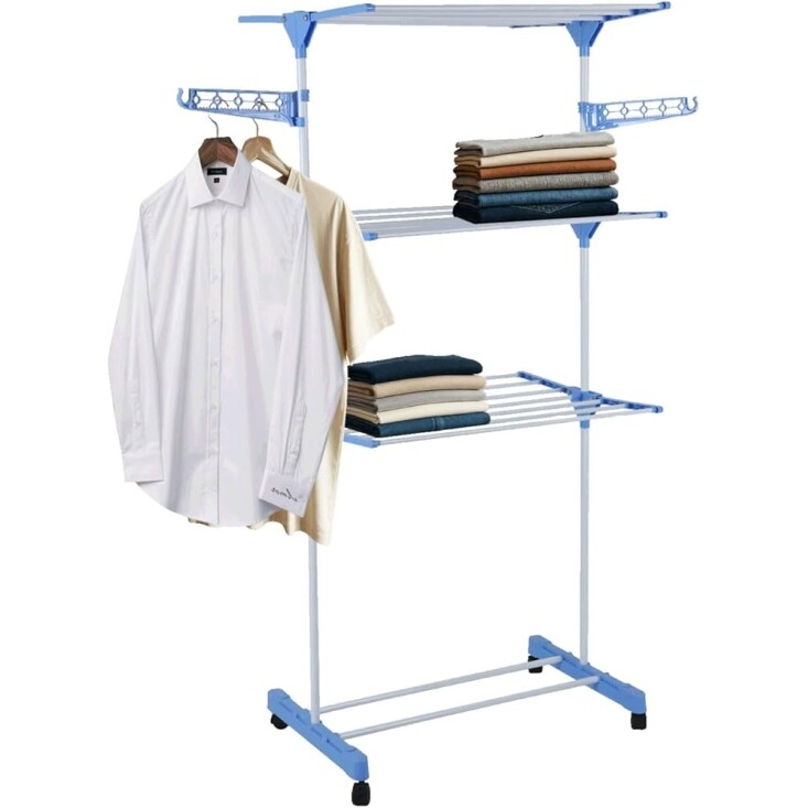 Varal de Chão Roupas Grande Vertical 3 Andares Dobrável Secar Roupas - Kontuz home