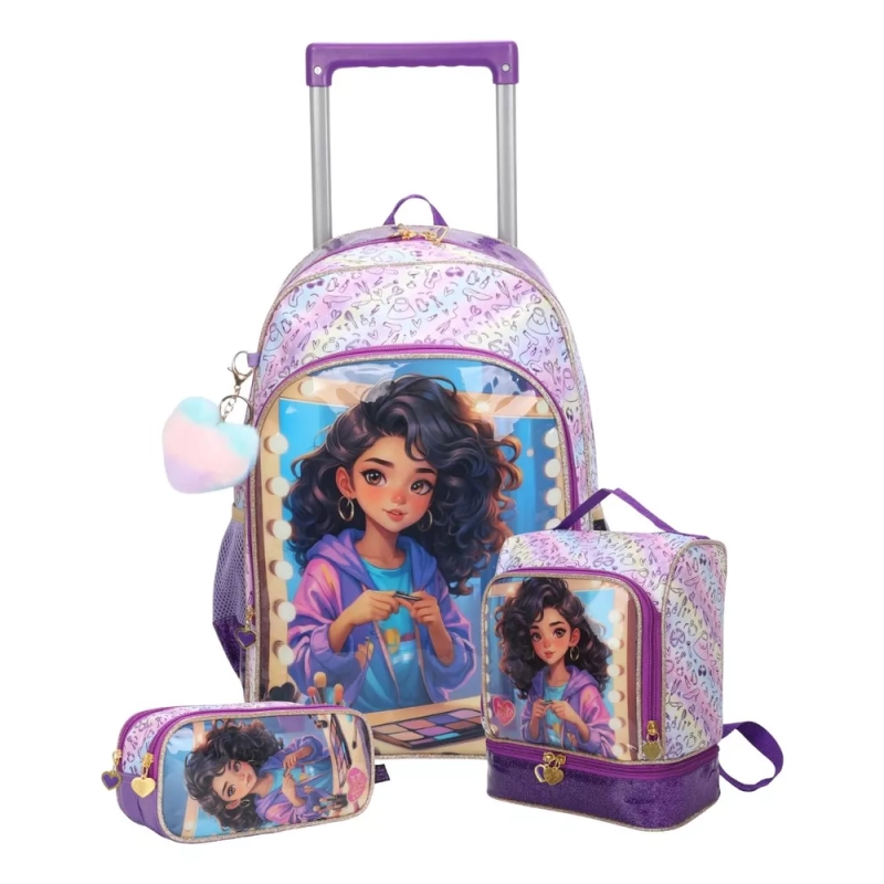 Kit Mochila Sweet Girl Makeup Santino Pol Sgk24u Lílas