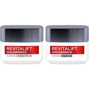 Kit Creme Facial Anti-idade L'Oréal Paris Revitalift Hialurônico Noturno + Diurno FPS 20 49g