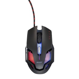 ACER Mouse Gamer Óptico Nitro NMW200 Sensor 6D de alta precisão Retroiluminado em 7 cores Design Simétrico e ergonômico Preto com detalhes
