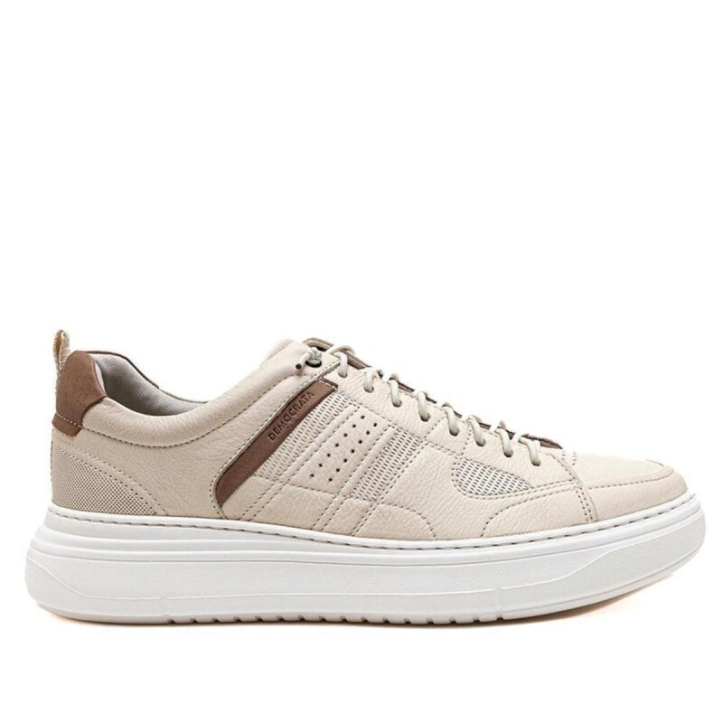 Tênis Masculino Democrata Denim Joe Ultra Light Neve - Bege