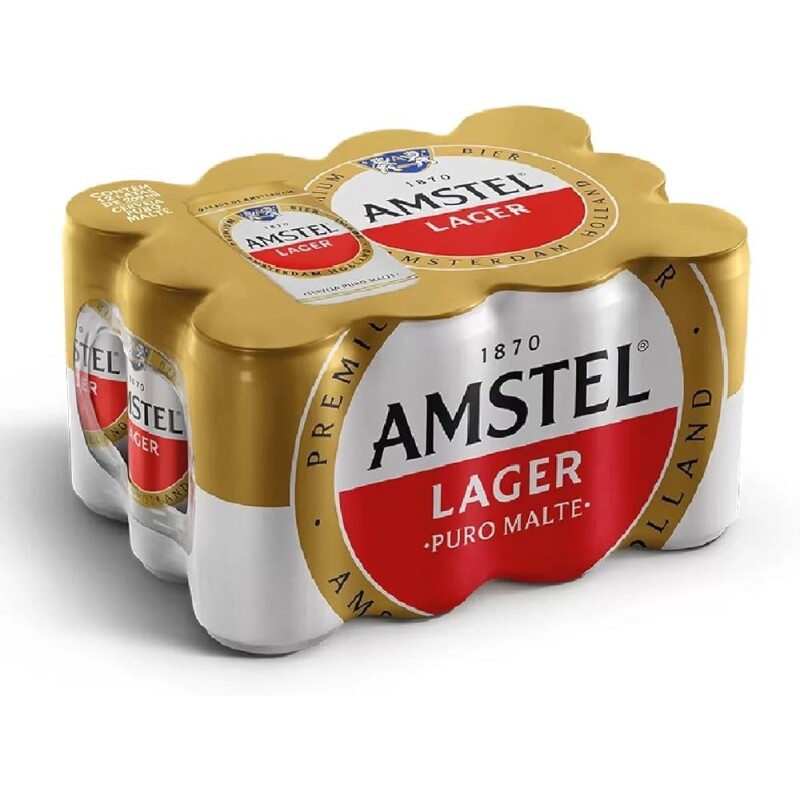 Amstel Cerveja Lager Puro Malte Lata 269ml Pack 12 Unidades