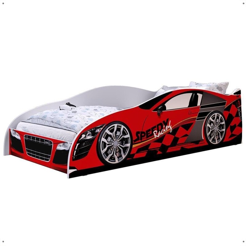 Mini Cama Infantil Carro Corrida Speedy MDF Montessoriana Proteção Lateral
