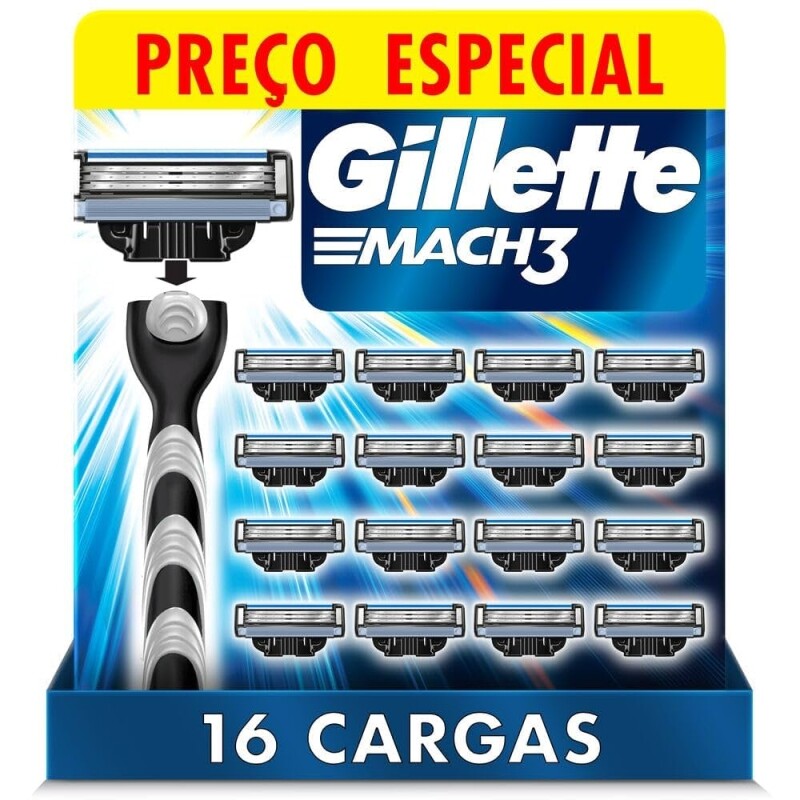 Gillette Mach3 - Refil Para Barbear 16 Unidades
