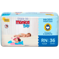 Fralda Turma da Mônica Baby Tam. RN até 4,5kg - 36 Unidades