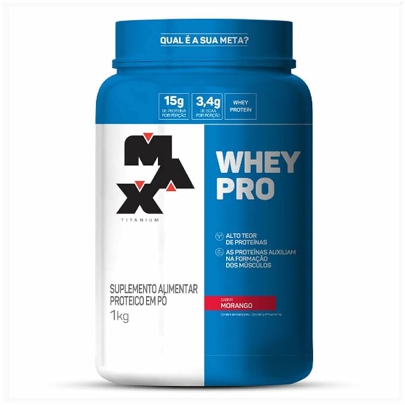 Whey Pro - 1000g Morango - Max Titanium Max Titanium