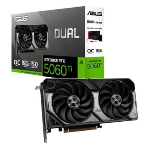 Placa de Vídeo ASUS DUAL RTX 5060 TI O16G NVIDIA GeForce 16GB GDDR7 2602MHz 128 bits OpenGL4.6 DLSS 4 Ray Tracing - 90YV0MH0-M0NA00