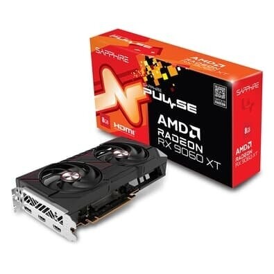Placa de Vídeo SAPPHIRE RX 9060 XT PULSE AMD Radeon 8GB GDDR6 20 Gbps FidelityFX RDNA 4 - 11350-04-20G