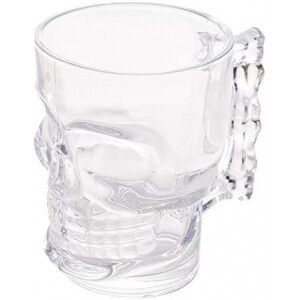 Caneca para Chopp e Cerveja de Vidro Caveira Rock Style Lyor Transparente 510ml