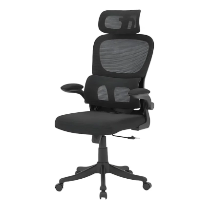 Cadeira Escritório Ergonômica B500 Luvinco Cor Preto Com Suporte Lombar Estofado Mesh