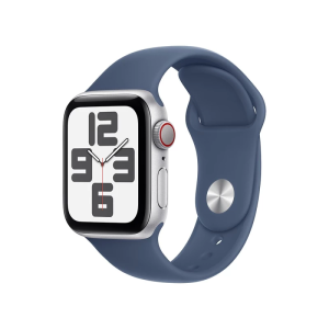 (Reembalado) Apple Watch SE GPS + Cellular 40mm Caixa Prateada de Alumínio Pulseira Esportiva Denim