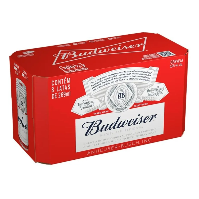 Pack Cerveja Budweiser Lata 269ml - 8 Unidades