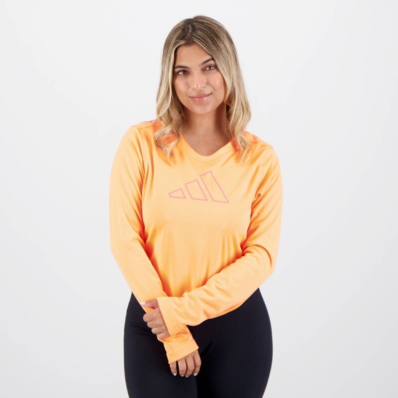 Camiseta Adidas Manga Longa Outloud Feminina Laranja