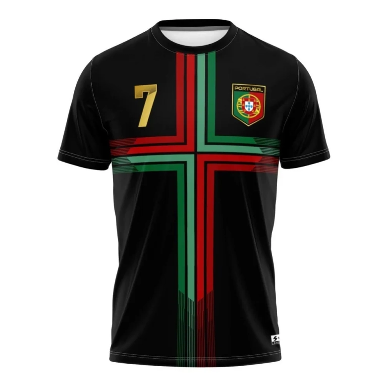 Camisa Cristiano Ronaldo Cr7 Portugal Vermelha E Verde